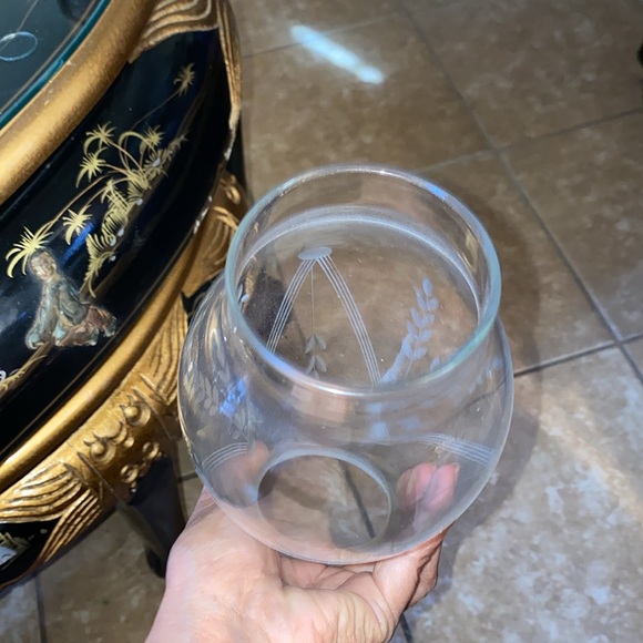 Vintage  2 Piece crystal Glass Candle Taper Holder With Globe set of 2 - Picture 7 of 7